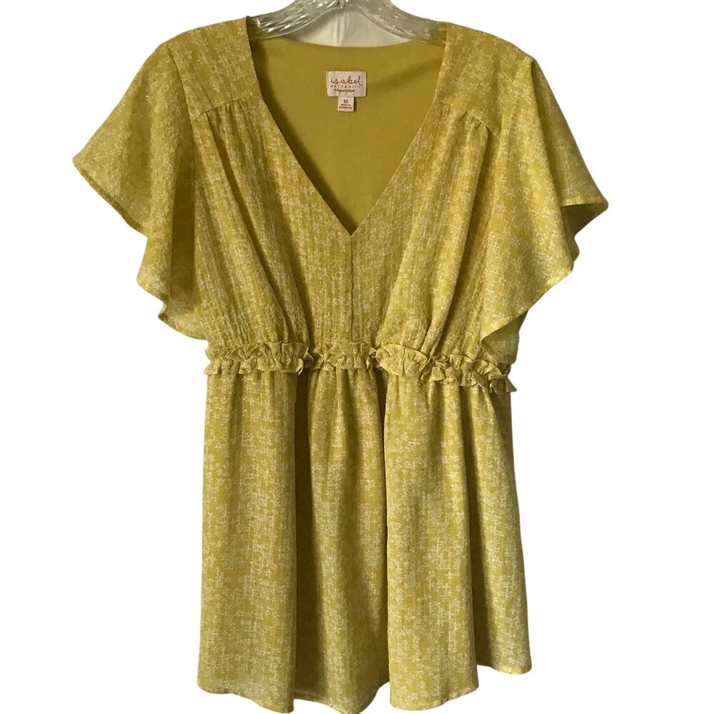 Matilda Jane Yellow Flutter Sleeve V-Neck Blouse